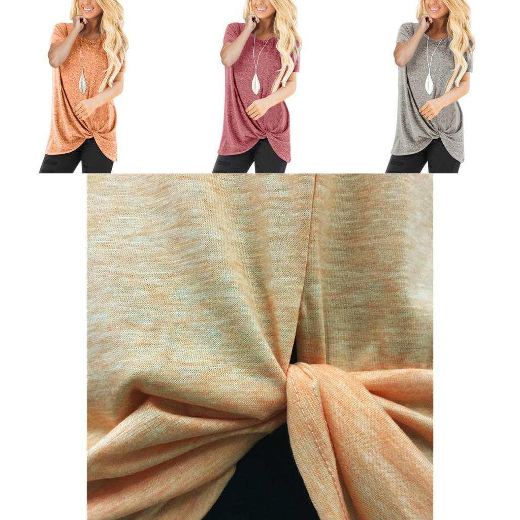 Stylish Women's Tunic Tops Short Sleeve Summer Loose Blouse Plus Size Shirt T-shirt