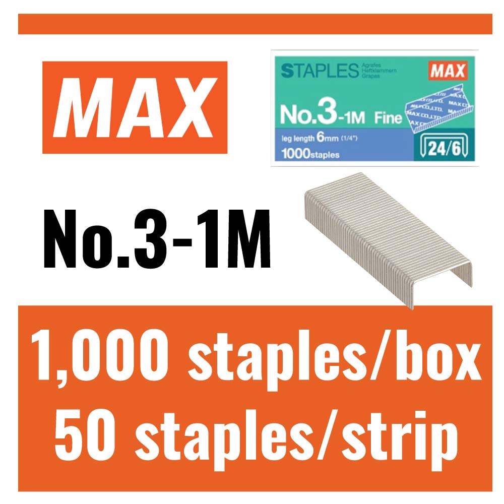 MAX Sponky v krabičce 1/4palcové sponky, HD-3DF sponky, 1 000 (3-1M)