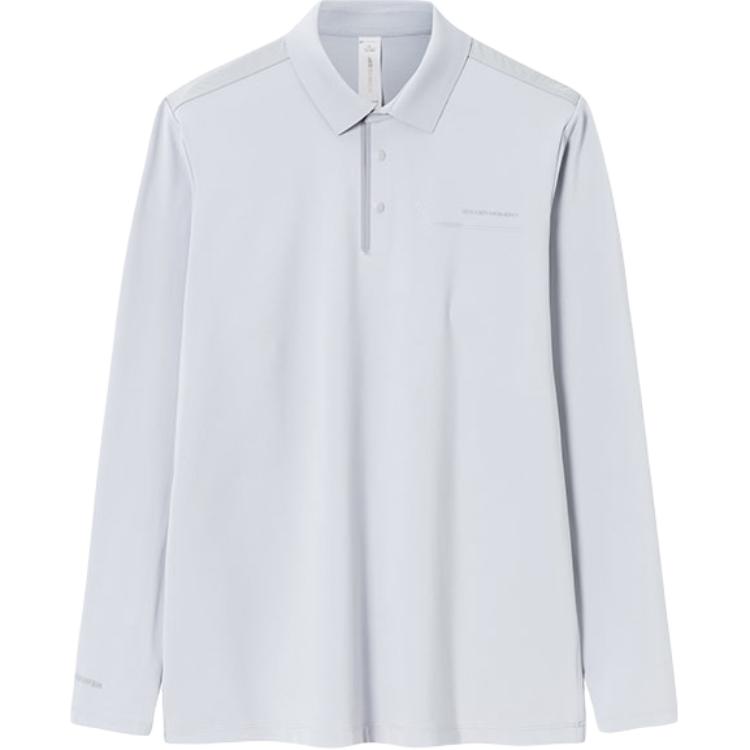 

Anta Champion All-Weather Series Solid Color Polo Neck Moisture-Wicking Long Sleeve T-Shirt Men Tops Light-Mud-Gray 152410403-2 M