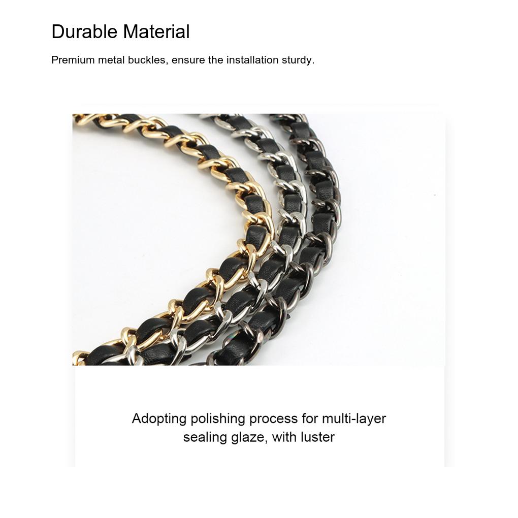 Bag Chain Leather Belt Shoulder Strap Metal Buckle Extension Girl Women Handbag Messenger Crossbody Purse Accs