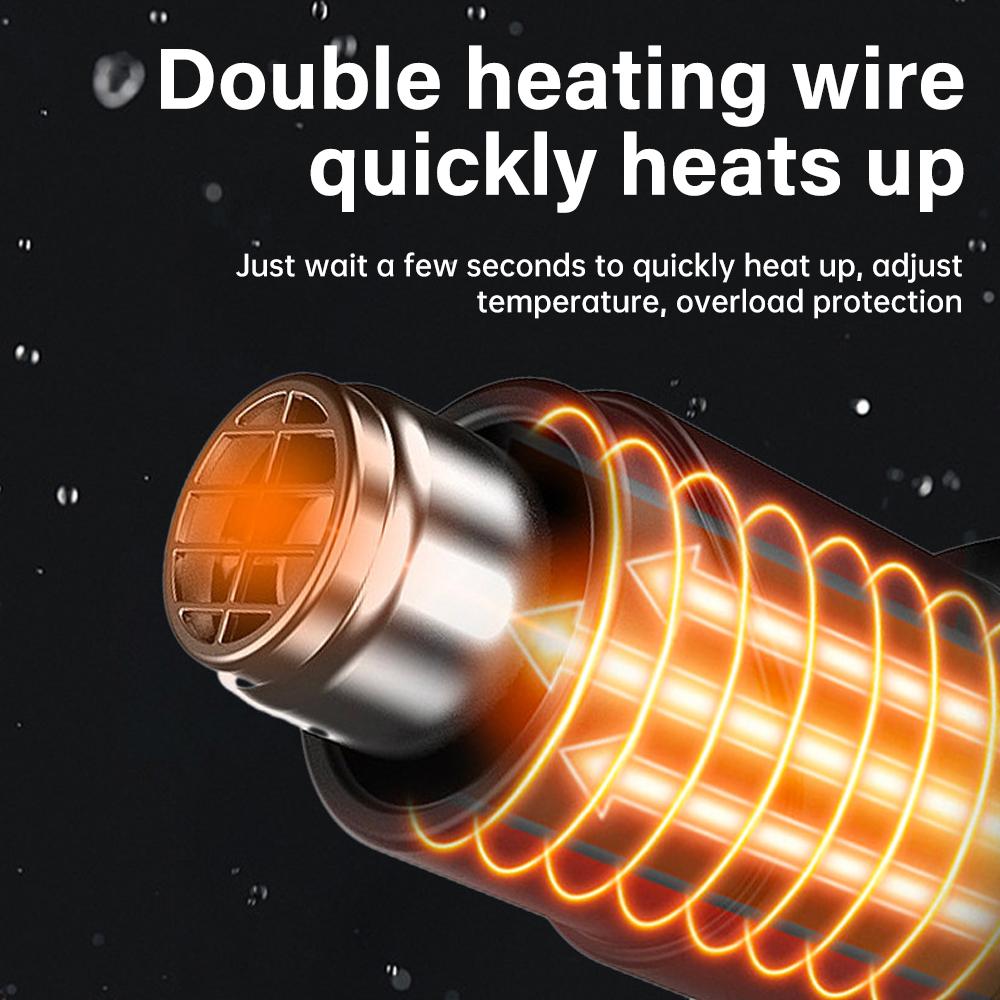 2000W Hot Air Gun Car Film Baking Gun Baking Gun Industrial Heat Shrink Film Plastic Portable Baking Gun Air Volume Adjustable