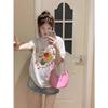 White Printed Cotton Short-sleeved T-shirt Women's Summer New Loose Casual Couple Half-sleeved Thin T-shirt Top Trendy
