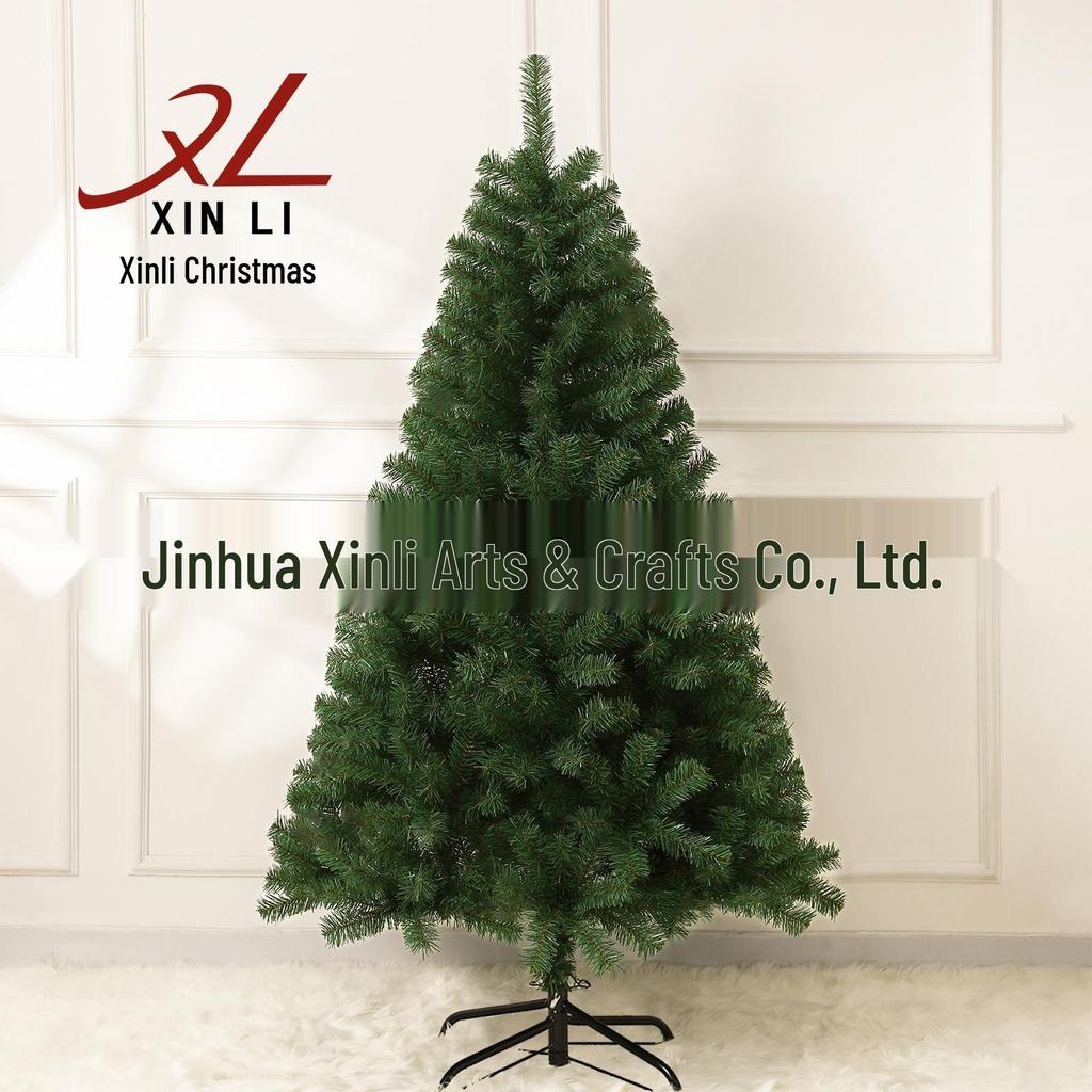 1.8m/2.1m Encrypted PVC Christmas Tree with Ornaments - Green Holiday Decoration Item