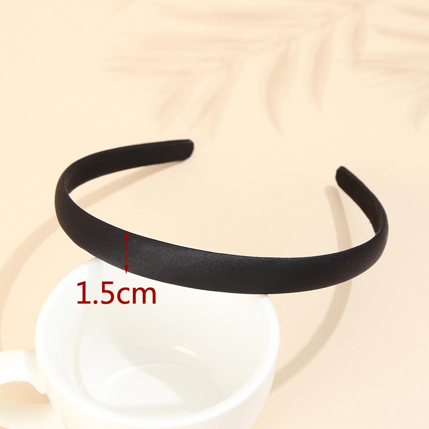 

Простые черные атласные повязки на голову для женщин шириной 1,5/2/2,5/3 см, повязка для волос для девочек, сделай сам, резинки для волос, ободок для волос, головной убор, аксессуары для волос