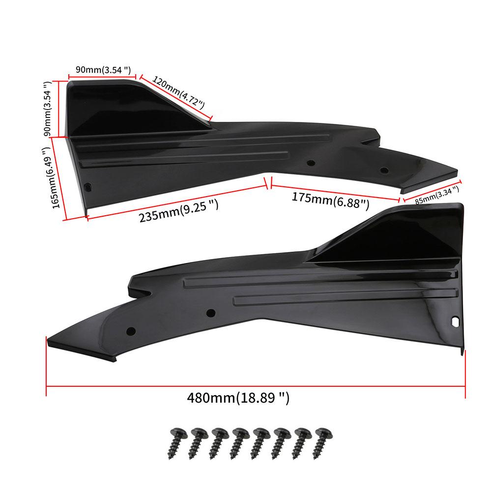 Pair Universal Car Rear Bumper Spoiler Lip Carbon Fiber Wing Trim Protection Anti-crash Diffuser Side Skirt Wrap Angle Splitter