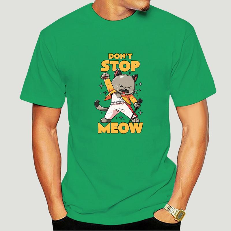 Lustiges Grafik-T-Shirt DON'T STOP MEOW Herren T-Shirt Druck Rap Rock Katze Kurze Ärmel Hip Hop Streetstyle Niedlich Cool Herren T-Shirts