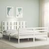 VidaXL Bed Frame with Headboard White 160x200 Cm Solid Wood 3194127