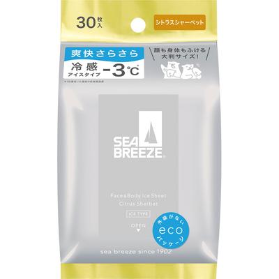 SEA BREEZE Face & Body Ice Sheet N Citrus Sorbet 30 Blatt Body Sheet Body Sheet Bitte öffnen Sie die Verpackung am OFFENEN Teil des Siegels auf
