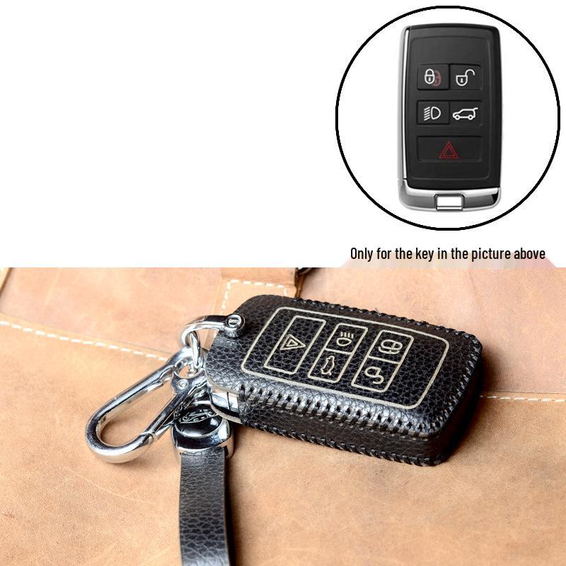 Genuine Cowhide Car Key Case for Jaguar XEL, XFL, XF, XE, F-Pace, XJ - Women's High-End Smart Model with Buckle.