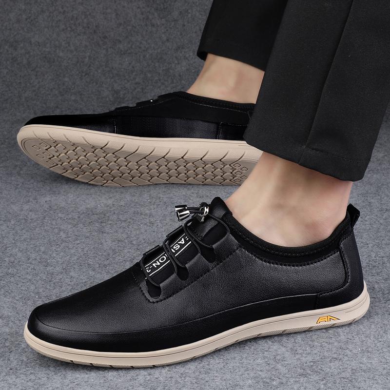 Men's Leather Shoes Spring Summer 2025 New Trendy All-match Comfy Casual Men Shoes Lightweight Sneakers Flats Shoes Size 37-45