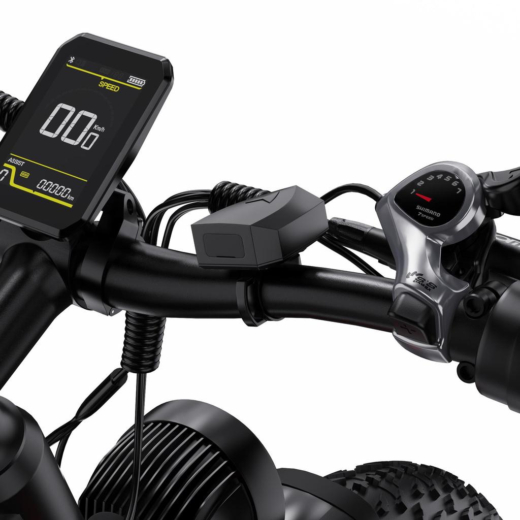 DUOTTS Elektrické kolo F26: Motor 750 W, dojezd 120 km, 26" tlusté pneumatiky, vodotěsnost IPX5, stoupavost 55° (Shimano 7-Speed)