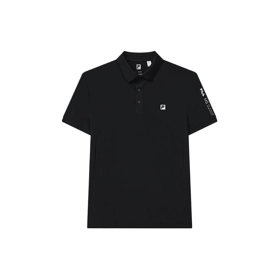 

FILA Solid Color Letter Logo Simple Casual Sports Short Sleeve Polo Shirt Men Polo Shirts Black A11M221126F-BK M