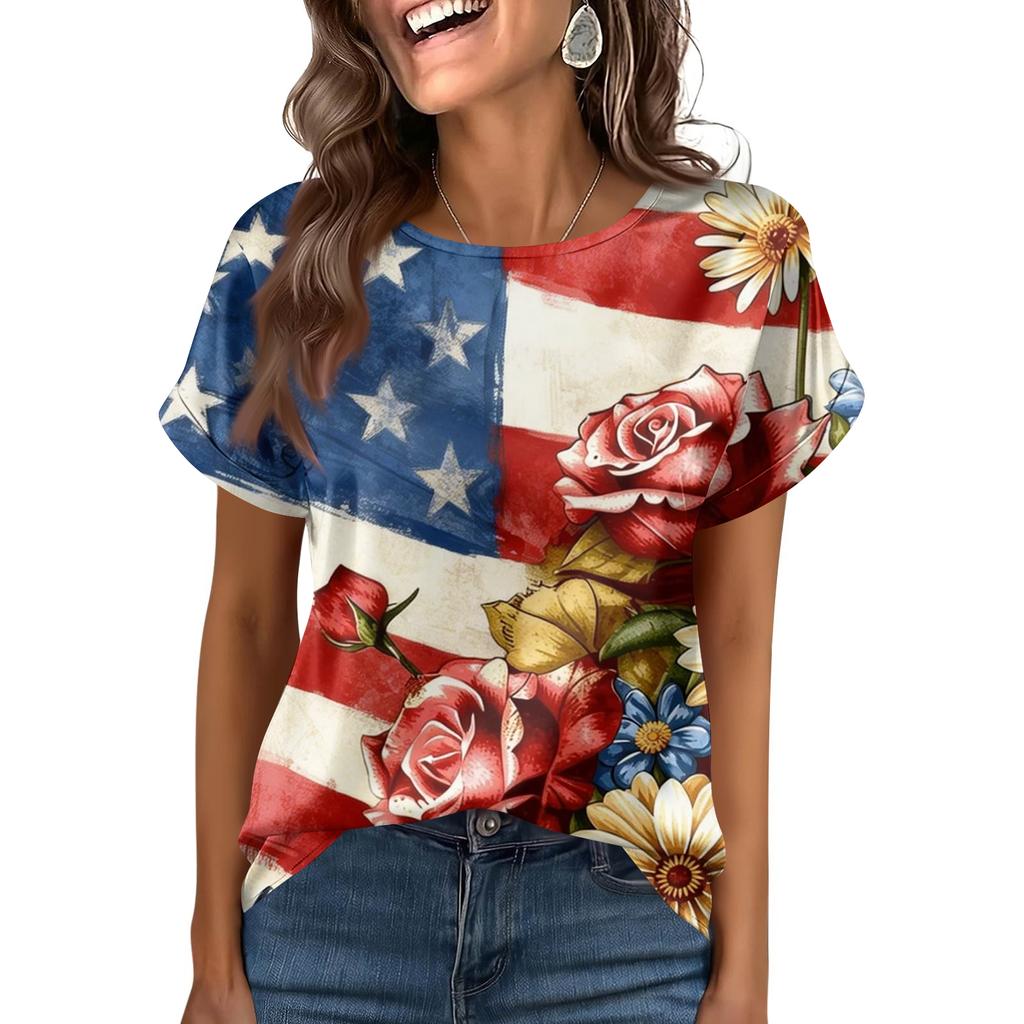 Damska Modna Casualowa Vintage Bluzka z Nadrukiem