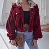Ins Style Autumn Velvet Long Sleeve Cardigan Jacket for Women