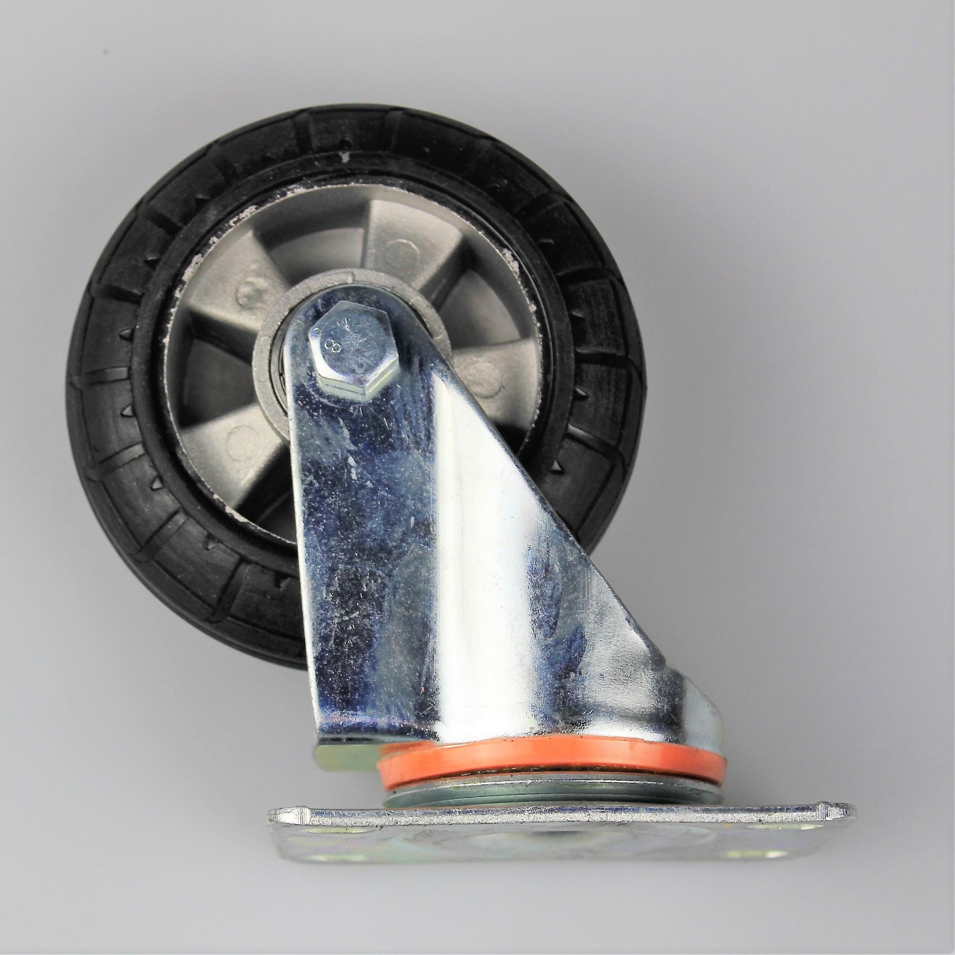 

Medium Aluminum Core Black Elastic Rubber Swivel Furniture Wheel 3-inch Aluminum Core Rubber Fixed Wheel