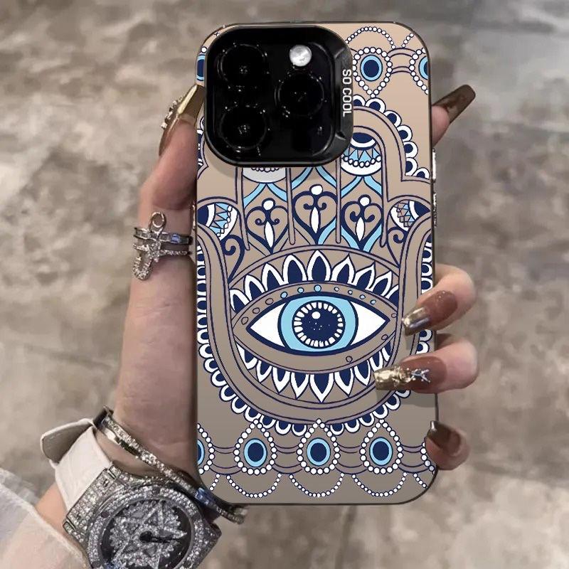 

Чехол для iPhone 17 Pro в форме ладони с глазом, Лазерный чехол 16/15 мм, Ударопрочный Жесткий высококачественный чехол для iPhone 14/12/11Xs Max iPhone 17