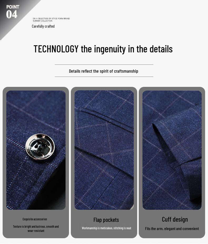Middle-Aged Men's Spring/Autumn Business Casual Single Jacket Suit
