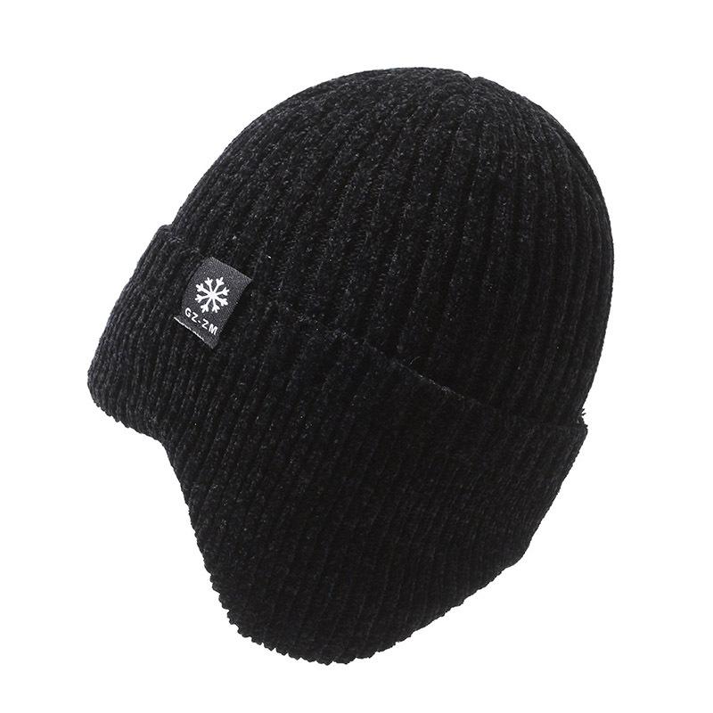 Ear Cap Men's Winter Velvet Thickened Warm Wool Hat Outdoor Windproof and Cold-proof Knitted Hat Cold Hat
