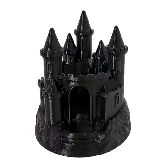 Gothic Style Table Centerpiece 3D Printed Medieval Castle Candle Holder, Dark Handmade PLA Art Candlestick, Fantasy Ornament for Halloween Home