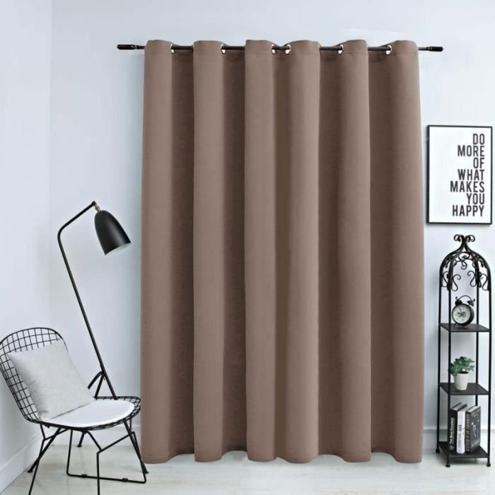 Rideau occultant - vidaXL - Taupe - 290x245 cm - Anneaux en métal - Polyester lavable
