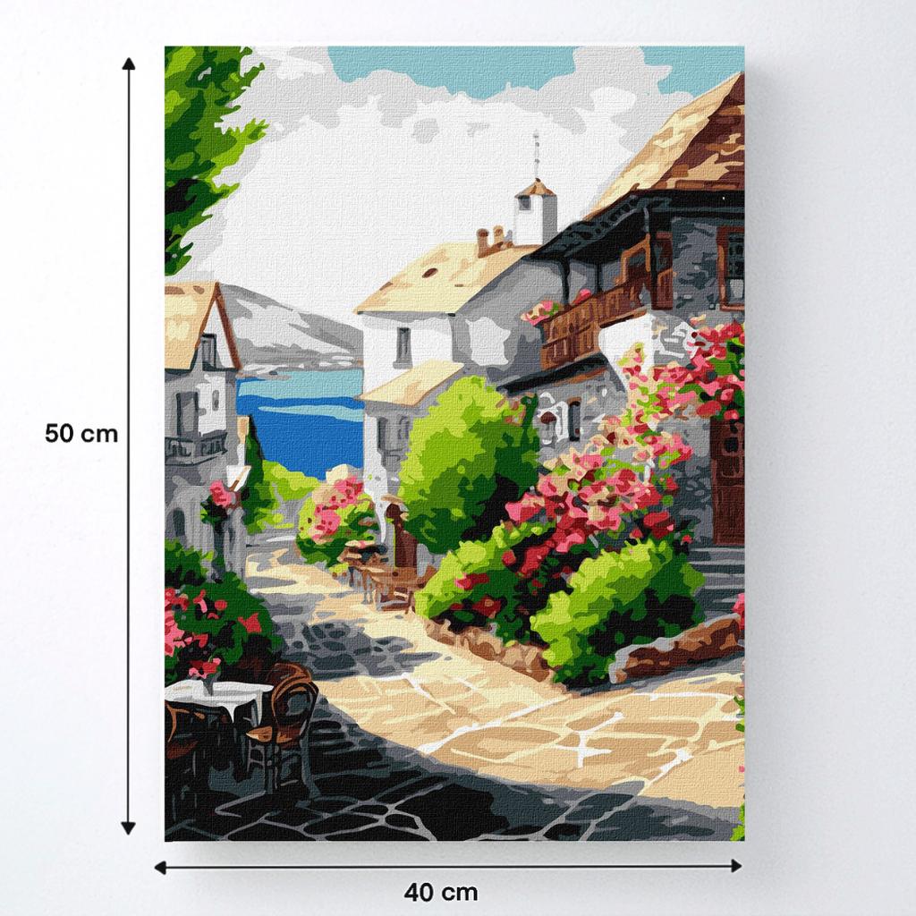 Malowanie Po Numerach Z Ramą Obrazy Do Malowania -Nadmorskie Miasto 40X50Cm