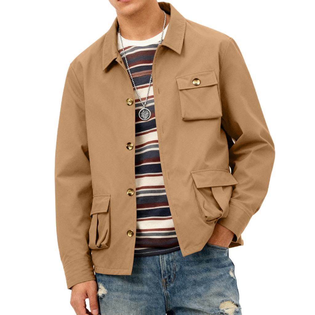 Men's Relaxed-Fit Casual Workwear Long-Sleeve Jacket