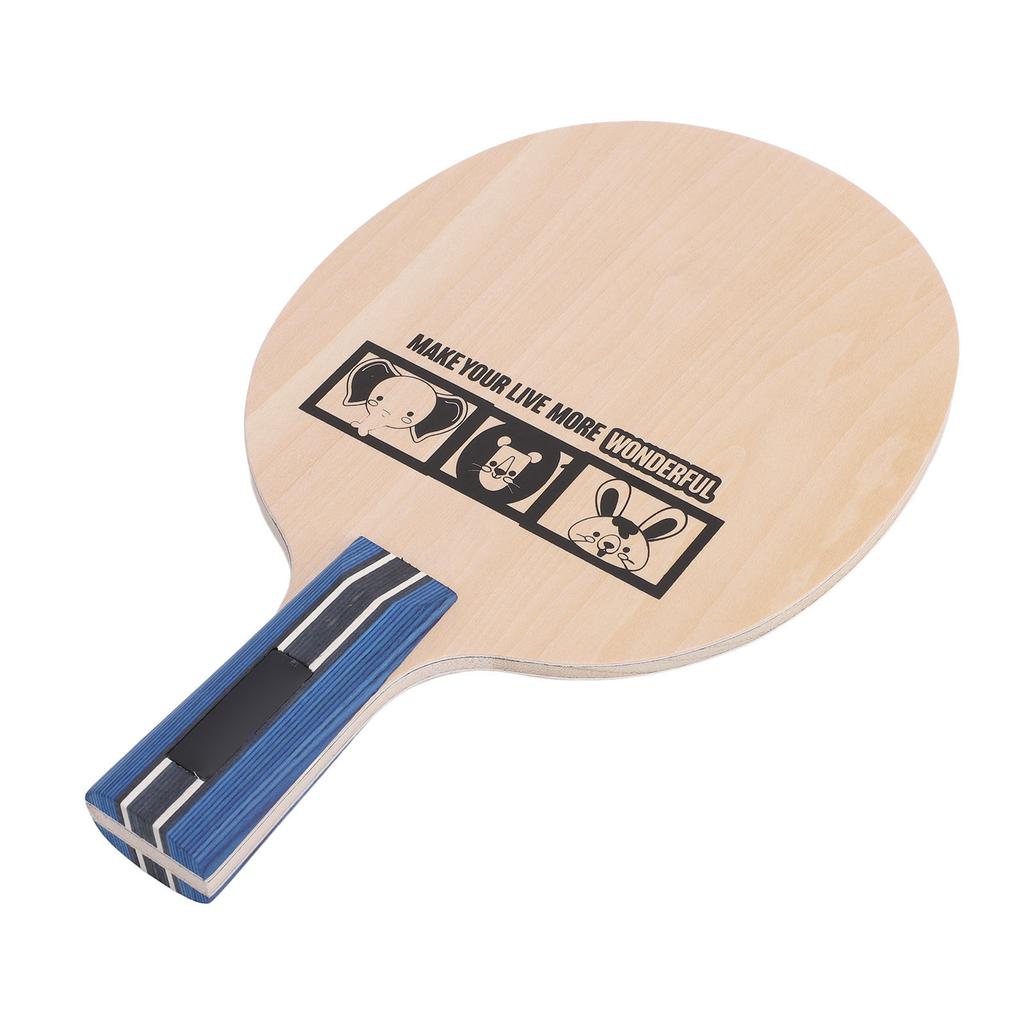 Table Tennis Racket Paddle Table Tennis Equipment for Kids 5 Layers Pure Wood Baseboard Basswood