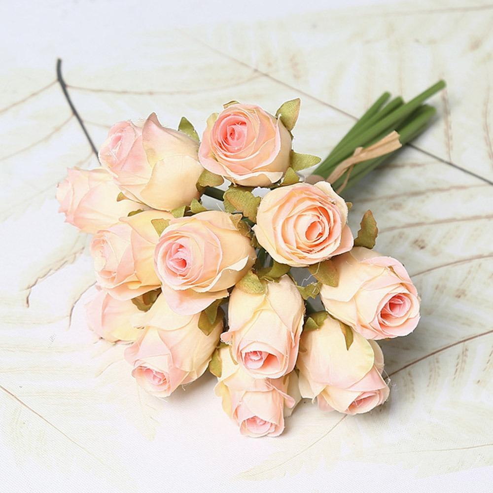 Multicolor Rose Artificial Flower 12 Heads Floral Arrangement Simulation Rose Flower Desktop шампанского