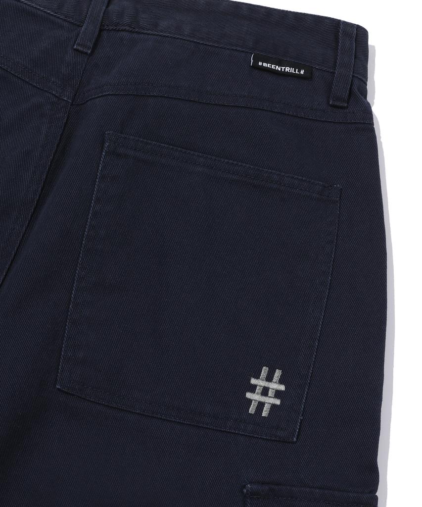 BEENTRILL Essential Twill Cotton Cargo Pants (Light Indigo)