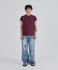 SLOWACID Sa Refined Flip-Cuff Semi-Crop Tee [Dark Plum]