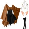 Women Fashion Long Sleeve Vintage Dress Cosplay Party Evening Night Formal Dress
