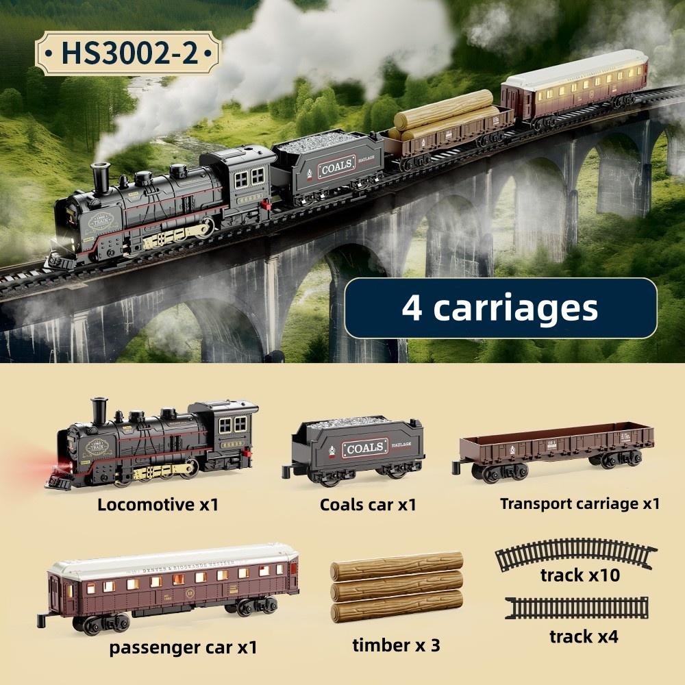 Electric Train Toy With Lights And Sound Train Set For Under Christmas Tree, Locomotive Train Model With Track Birthday Gifts