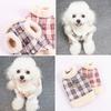 Ubranka dla zwierząt przyciągające wzrok modne nadruki w kratę kamizelka dla zwierząt miękka wygodna ciepła zimowa kurtka dla psa dla kota na zimną pogodę