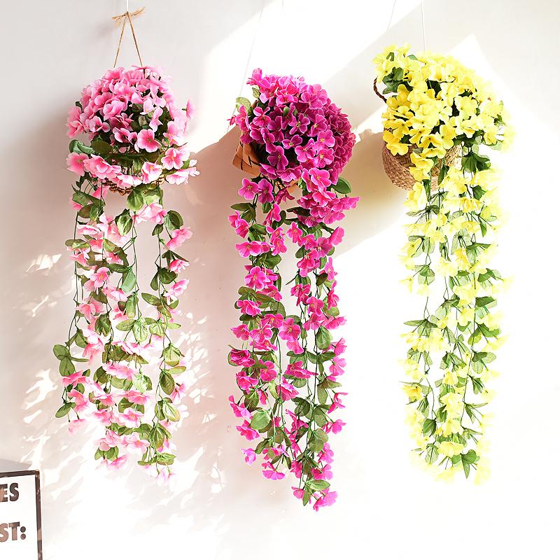 Artificial Flowers Long Vine Violets Home Wedding Outdoor Garden Arch Decorations Christmas Potting Pavilion Accessories