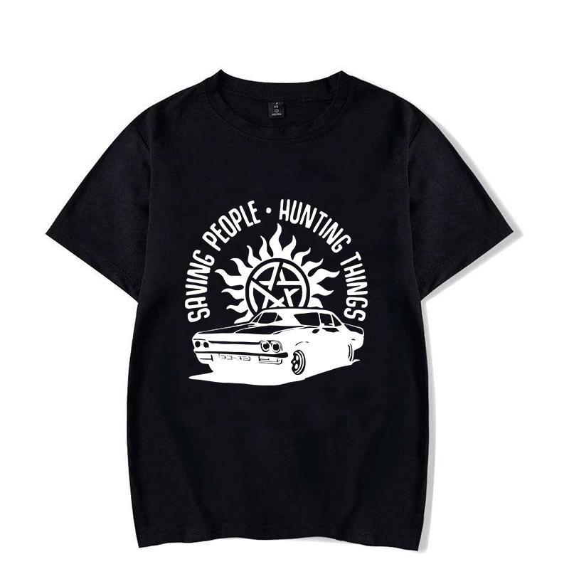 Vtipné tričko s potiskem Supernatural Dámské Pánské Ležérní Osobnostní Tričko Unisex Letní Písmenové Tričko Topy