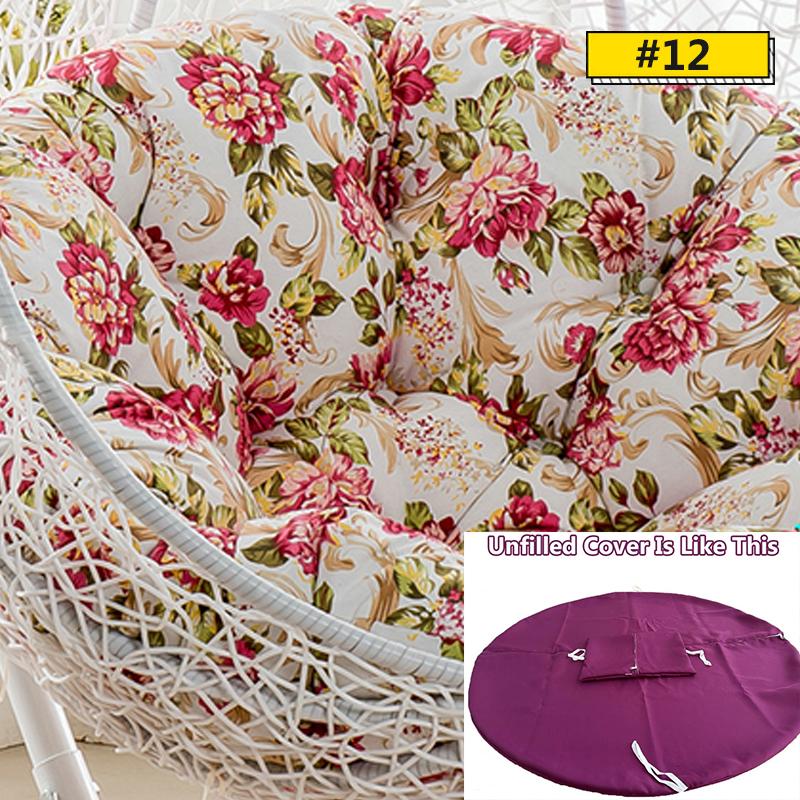 Hanging Swing S/L Unfilled or Filled Egg Basket Seat Chair Cushion Cover (NO Chair)Papasan Round Detachable Pillow Home Patio