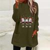 Women's Wine Glass Print Double-Sided Fleece Sweatshirt - Round Neck, Long Sleeve, with Pockets (2024)