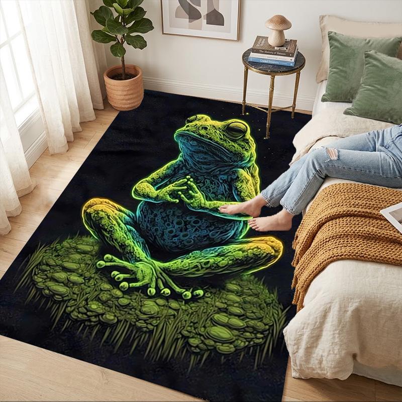 Meditation Frog Living Room Nonslip Area Rug Soft Carpet For Bedroom Game Playroom Sofa Office Home Decor Doormat Christmas Gift C926308