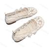 Fashion Women's Flats Shoes 2025 New Summer Lace Embroidered Mesh Shoes Mary Jane Breathable Comfortable Ladies Outdoor Leisure Shoes