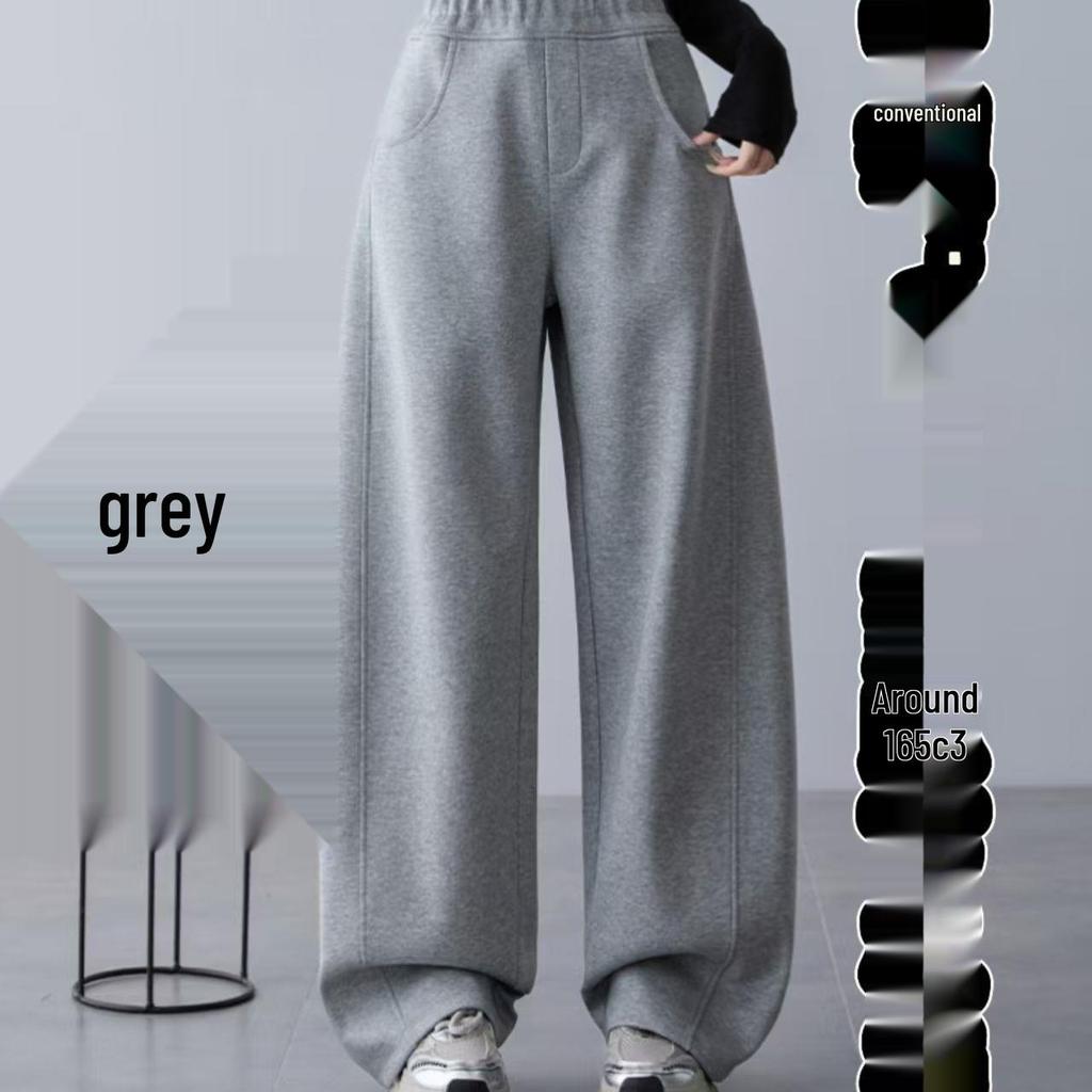 Women's Spring High Waist Wide Leg Sweatpants - Casual, Slimming American Style