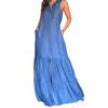 2026 Euro-American Loose Sleeveless Denim Shirt with Layered Skirt