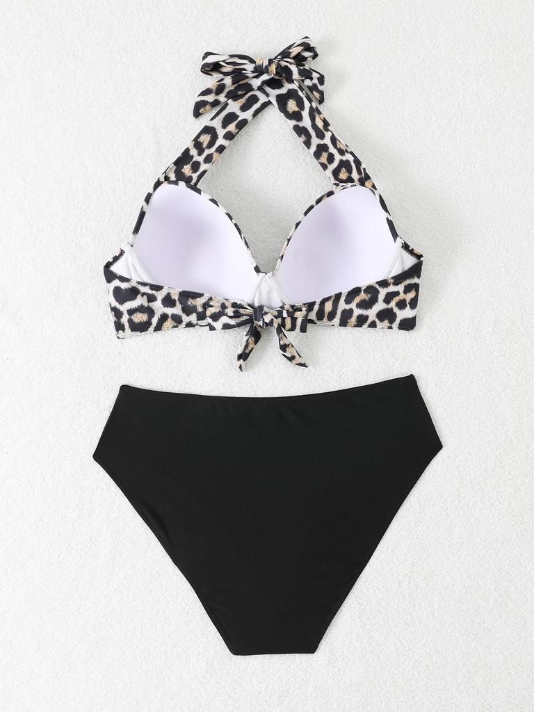 2024 Plus Size High Waist Bikini with Hard Cups - European & American Sexy Style