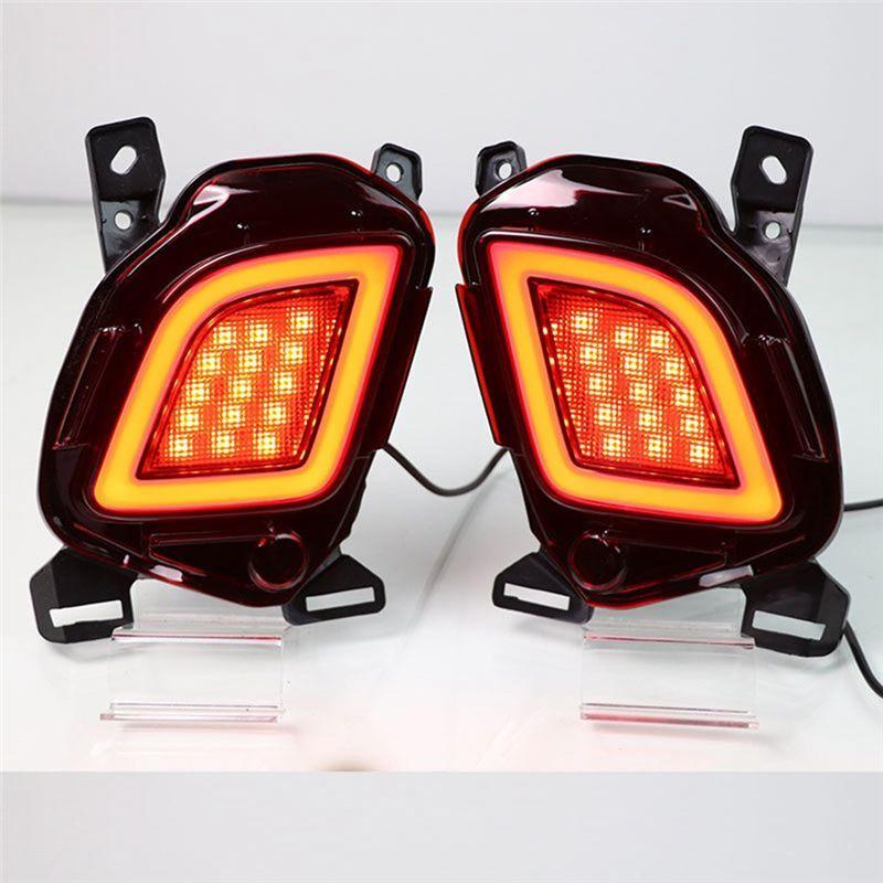 Powerful For Toyota Highlander 2015-2018 Rear Bumper Reflector Lights LED Fog Lamp Brake Light Turn Signal