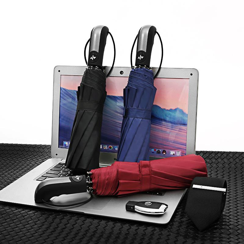 Three-fold automatic umbrella folding umbrella men's retro gentleman umbrella fixed umbrella