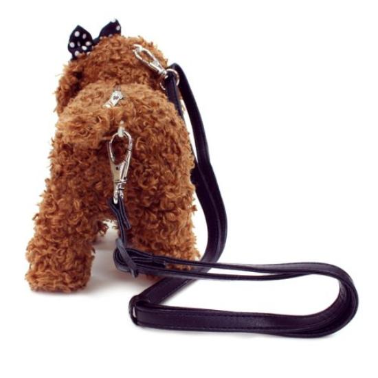 BESTEVER Mini Pouch Plush Toy Pouch Dog Toy Poodle Black Ribbon 46060