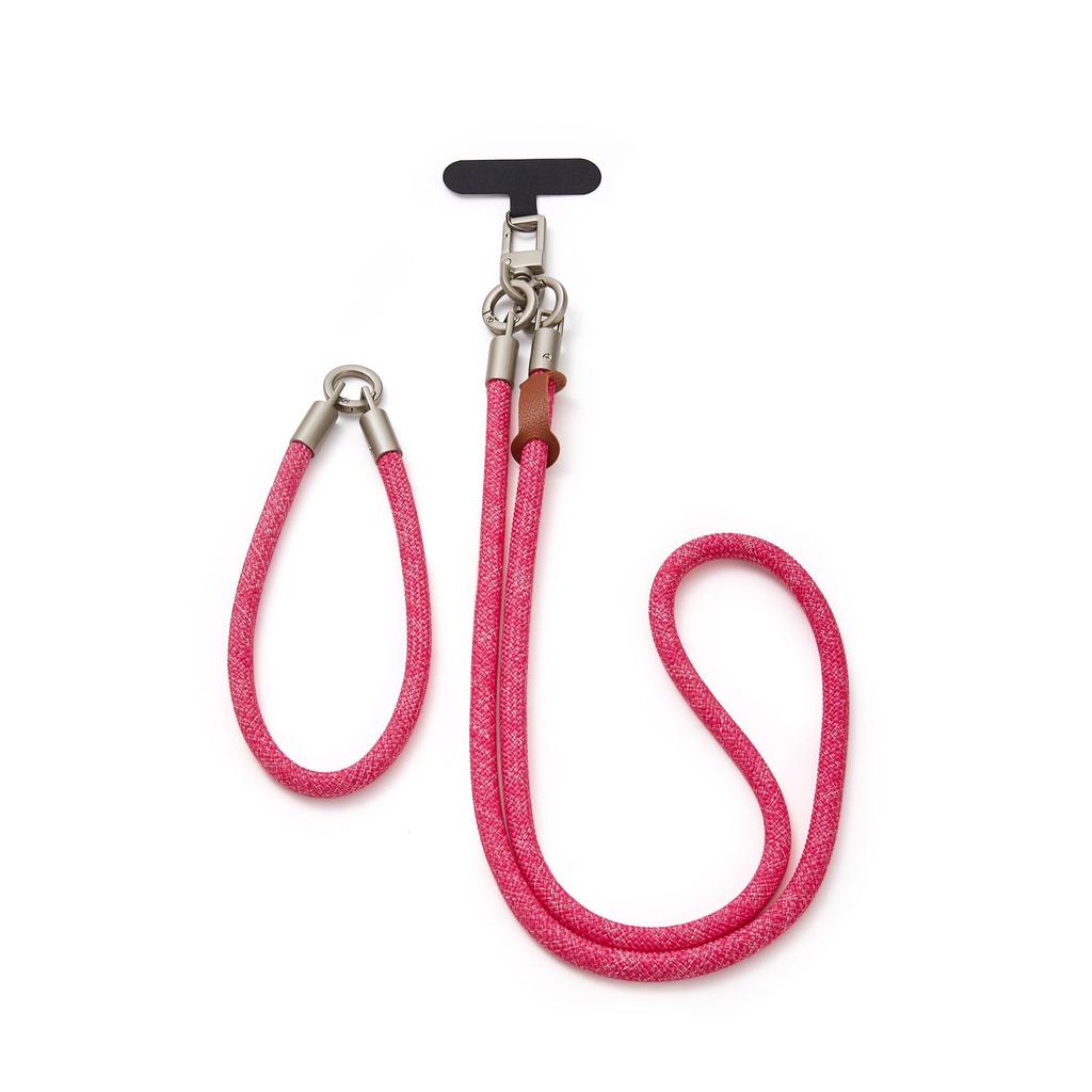 Unisex Nylon Crossbody Three-in-One Long Phone Lanyard Detachable Wrist Strap Metal Buckle Splice Design-Ultimate Anti-Loss