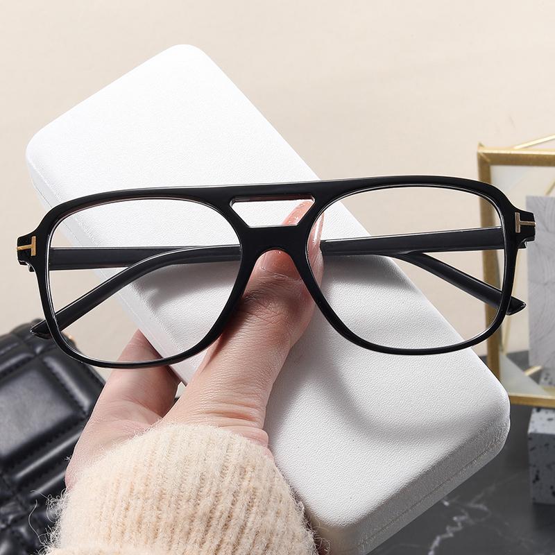Mote Pilotbrilleinnfatninger Kvinner Dobbelt bro Oversized Brilleinnfatning Firkantede Briller Klassisk Merke Designerbriller UV400