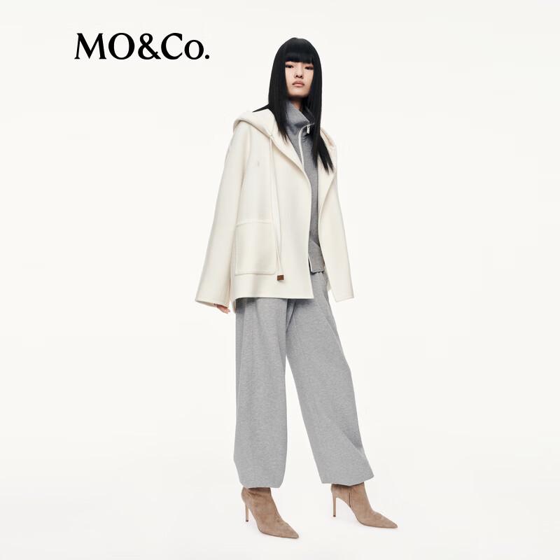 MO&Co. Merino Wool Hooded Double-Faced Coat