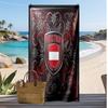 Österreich Fußball Druck Strandtuch Schnelltrocknend Super Saugfähig Weiches Badetuch zum Schwimmen Strand Reisen Fan Souvenir Geschenk