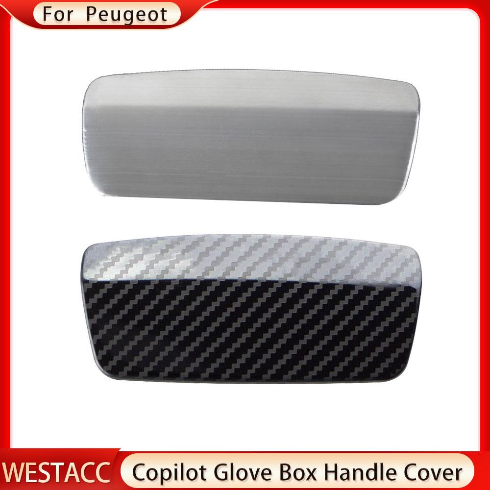 Auto Copilot Aufbewahrungsbox Handschuhfach Griff Pailletten Abdeckung Aufkleber Trim für Peugeot 2008 2014 2015 2016 2017 2018 